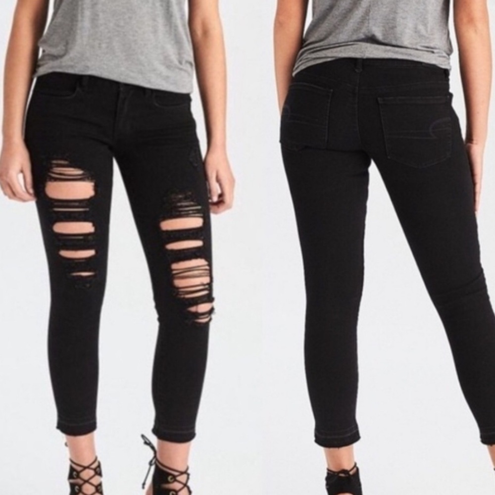 American Eagle Ripped Jegging Crop Jeans